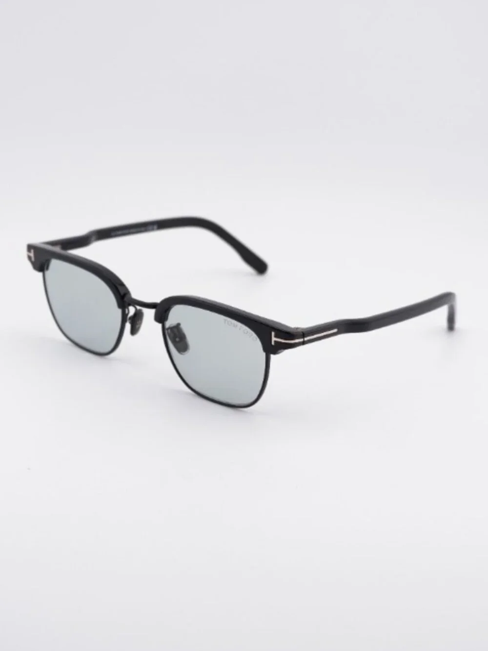 Tom Ford FT1119-D 01A Sunglasses Shiny Black Browline Frame, Smoke Lenses